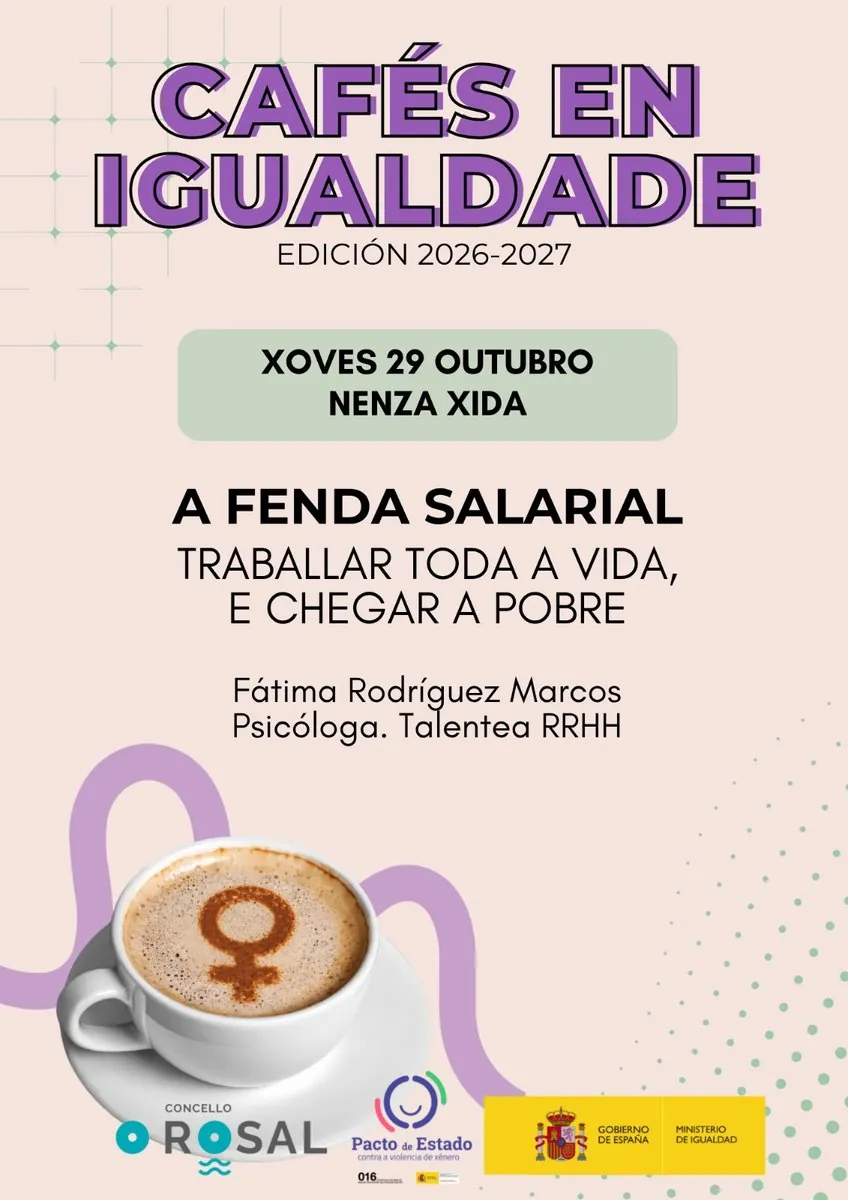 Cafés en Igualdade: «A fenda salarial» con Fátima Rodríguez · O Rosal